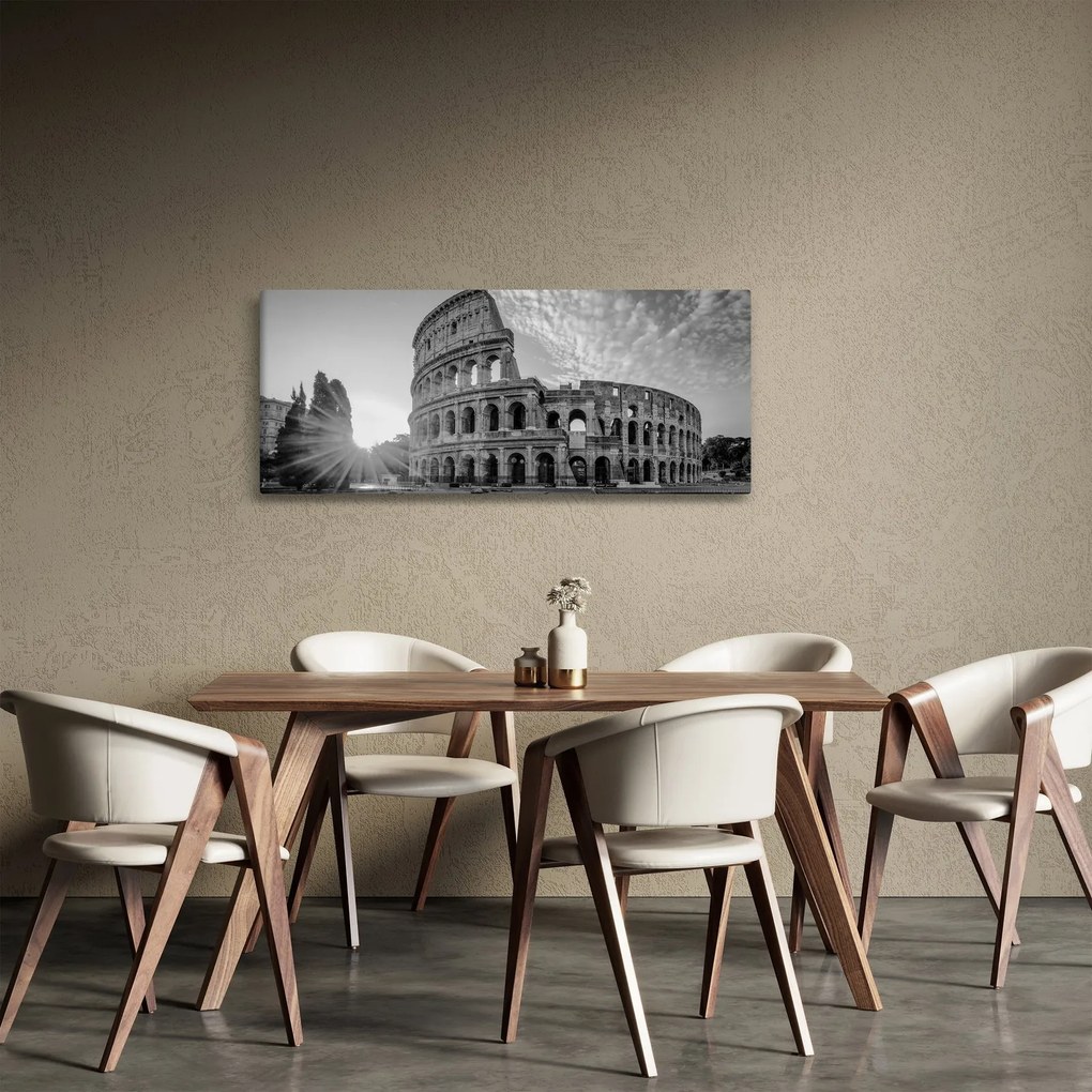 Kép - Colosseum Rómában, fekete-fehér (120x50 cm)