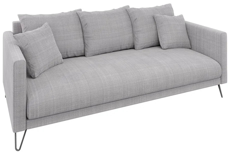 Világosszürke zsenília kanapé 200 cm Freya – Ropez