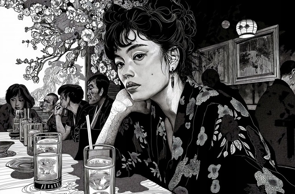 Poszter 91,5x60cm Fekete Kimono