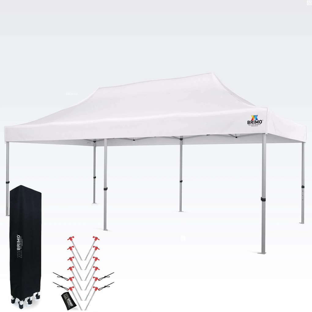 Nožnicový sátor 3x6 ALU falak nélkül - Alumínium keret, vízálló - falak nélkül - Fehér