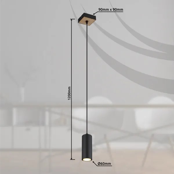 Globo 57911HBW - Csillár zsinóron ROBBY 1xGU10/35W/230V fekete/barna