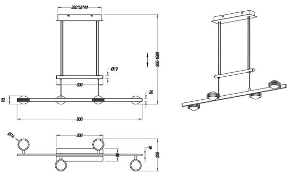 TRIO - LED Csillár zsinóron LENTIL 8xLED/2,3W/230V