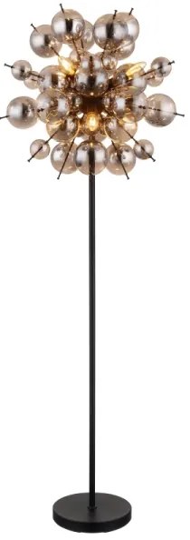 Globo 15633SS - Állólámpa UDO 6xE14/25W/230V fekete/füstös