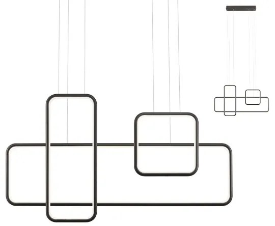 Redo 01-2100 - LED fényerőszabályozható kábelen függő csillár THAI LED/86W/230V fekete