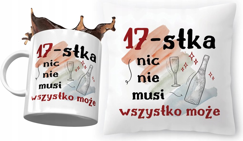Születésnapi szett 17 17-es 17-es párna fényképes nyomott mintás bögre
