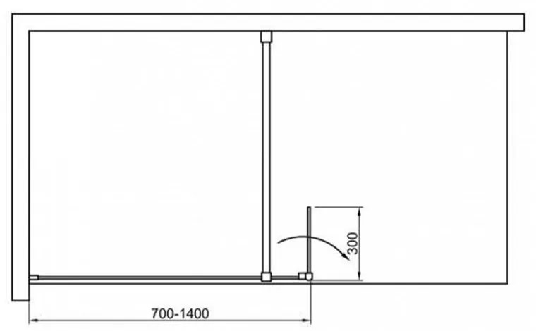 Walker 90x195 cm Walk in zuhanyfal