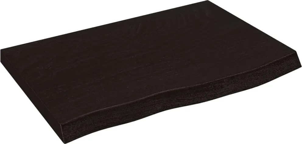 vidaXL sötétbarna kezelt tömör fa fürdőszobai pult 60x40x(2-6) cm