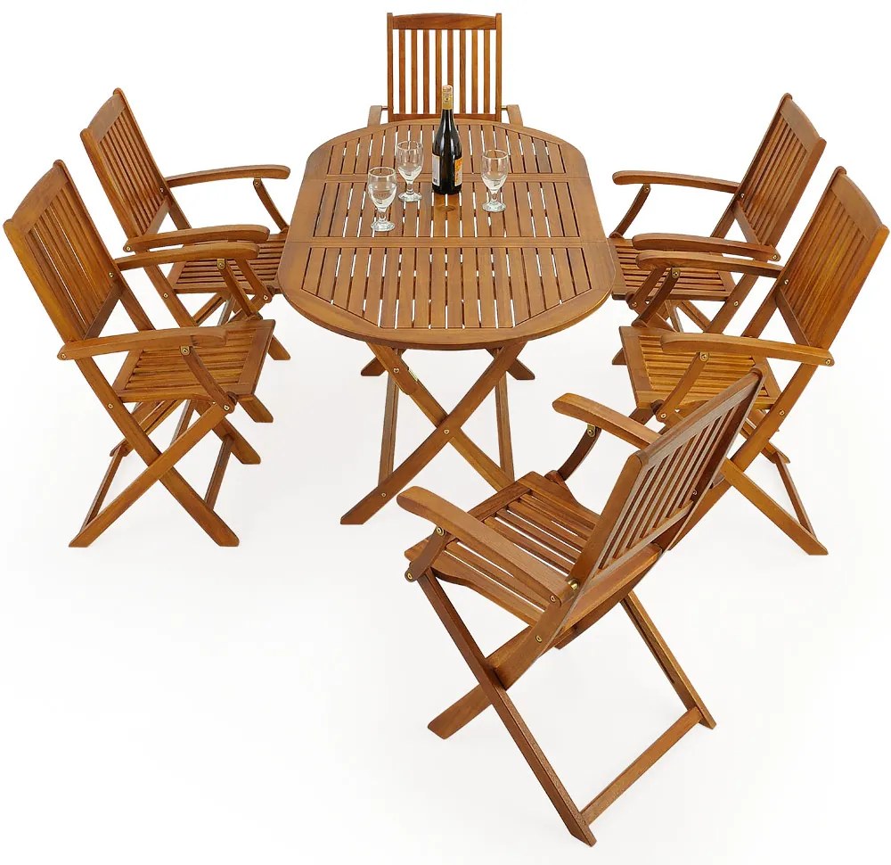 Deuba Boston 1+6 fa garnitúra - akác