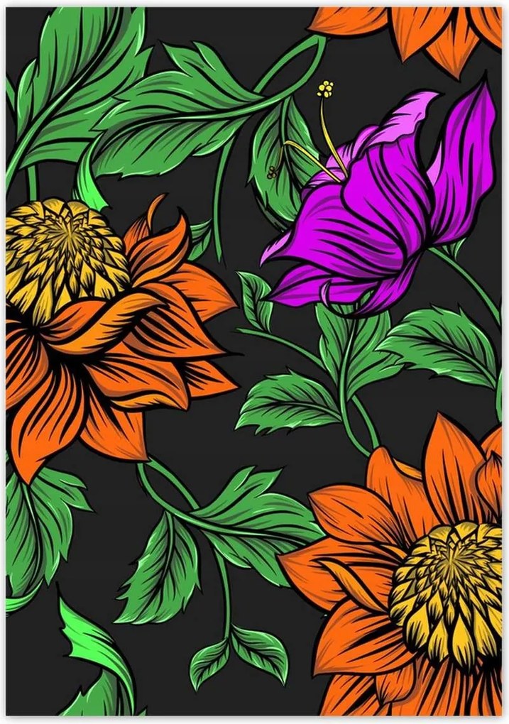 Poszterek 70x100 Virágok Levelek