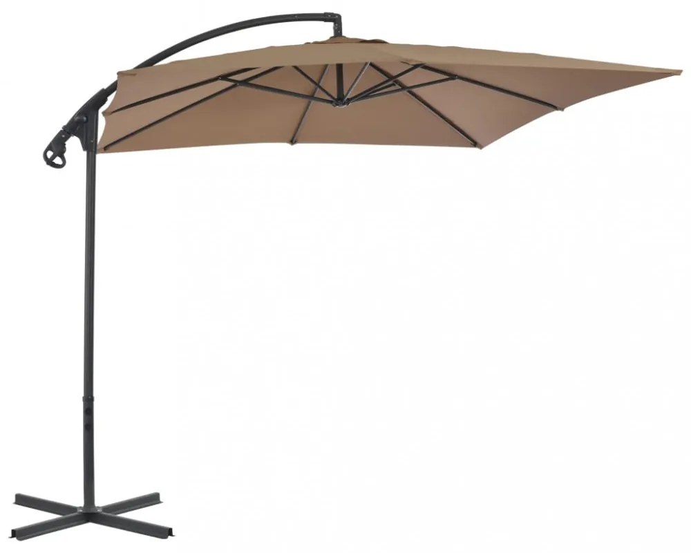 Tópszínű konzolos napernyő acélrúddal, 250 x 250 cm