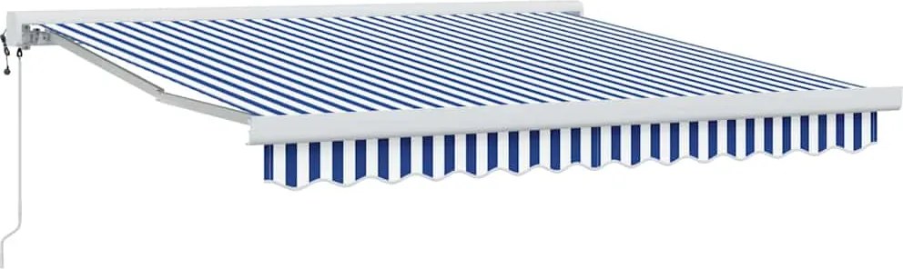 vidaXL Napernyő Kék és Fehér 300 x 250 x 165 cm Pamut és Alumínium