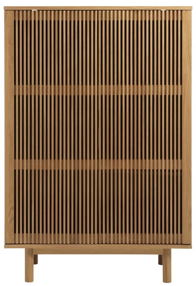 Natúr színű szekrény tölgyfa dekorral 95x140 cm Tiber – Unique Furniture