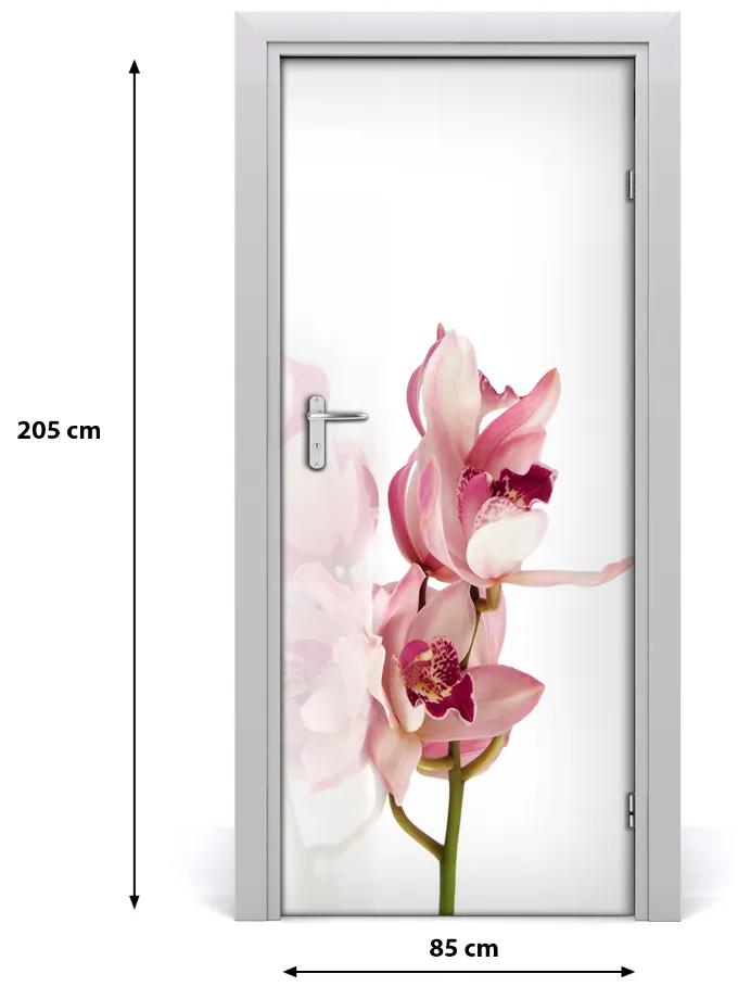 Fotótapéta ajtóra rózsaszín orchidea 75x205 cm
