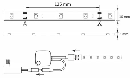 RGB LED szalag Wi-Fi, dimmelhető, zene funkcióval, LED/16W/230V, 5 m, Tuya