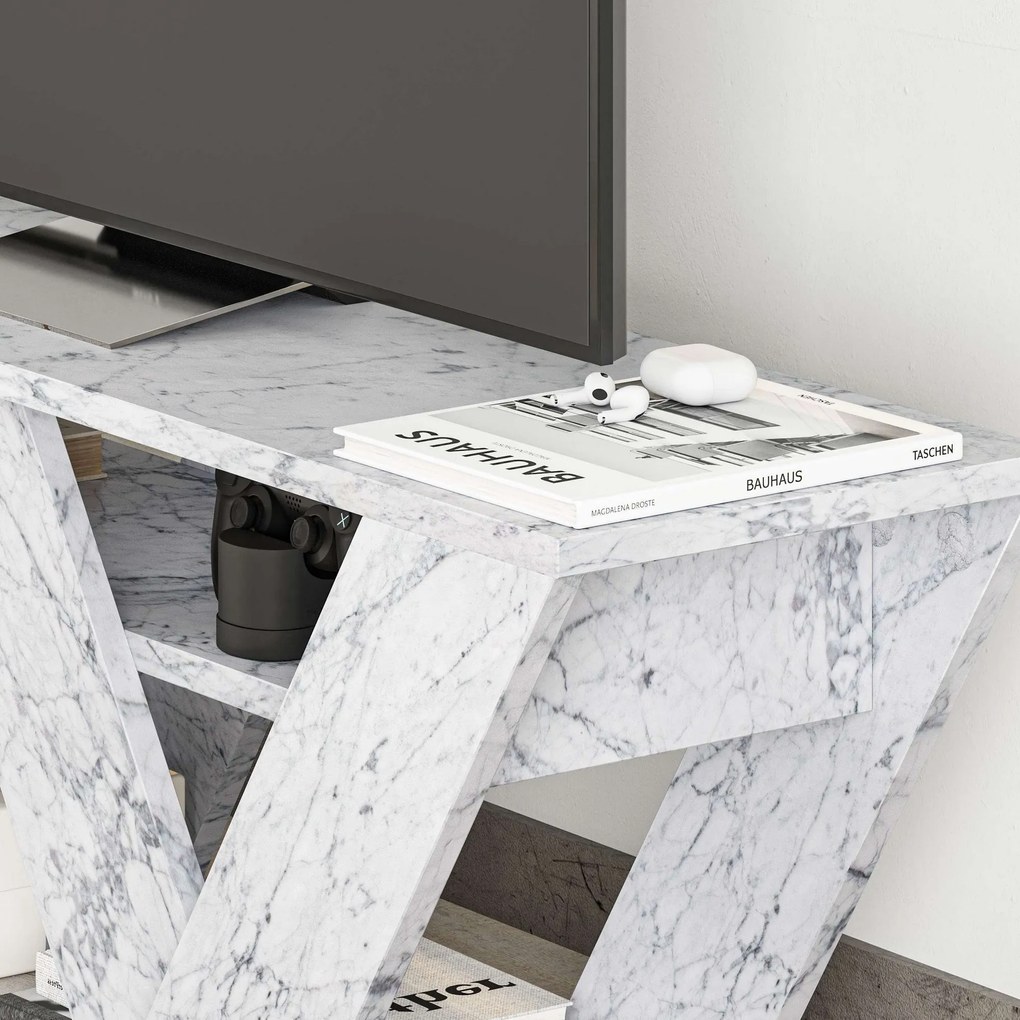 TV szekrény Pipralla - Carrara Marble