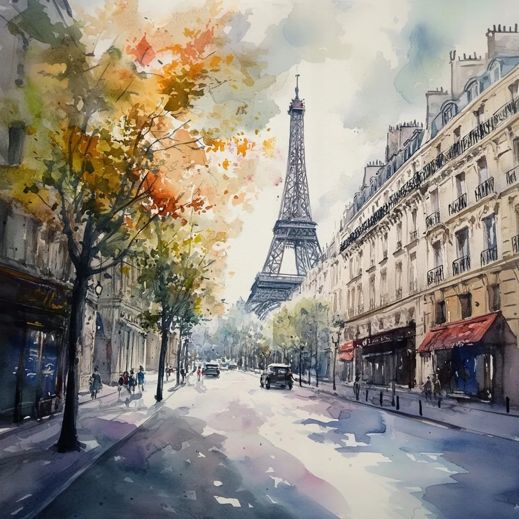 Vászonkép Canvas Város Párizs Franciaország Utca Eiffel-torony 80x80