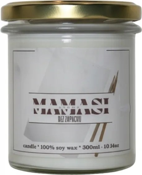 Természetes, illatmentes szójagyertya 300ml nagy növényi gyertya