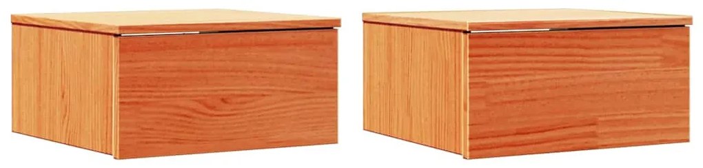 Éjjeli asztal 2 pcs Viaszbarna 37 x 35 x 18.5 cm Tömör fenyőfa
