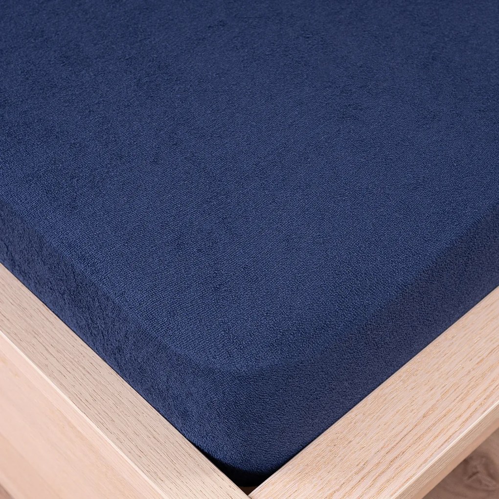 4Home frottír lepedő sötétkék, 90 x 200 cm