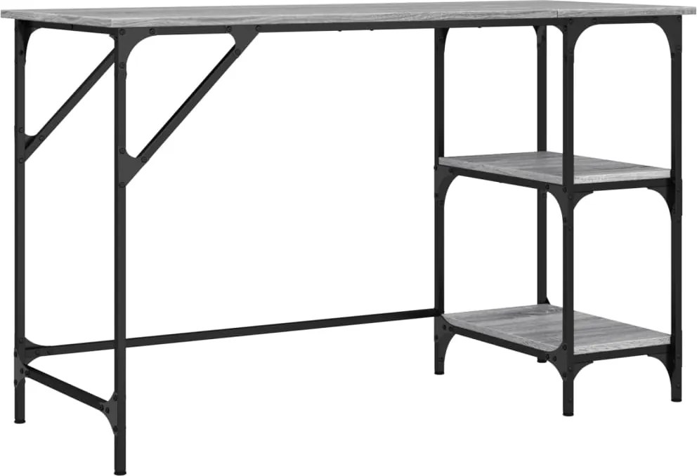 vidaXL szürke sonoma színű fém és szerelt fa íróasztal 120x50x75 cm