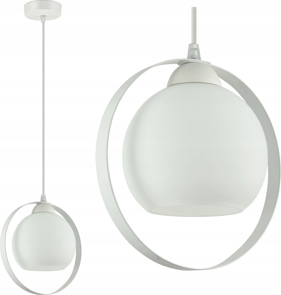 Függő lámpa Csillár Fehér üveg tejgömb