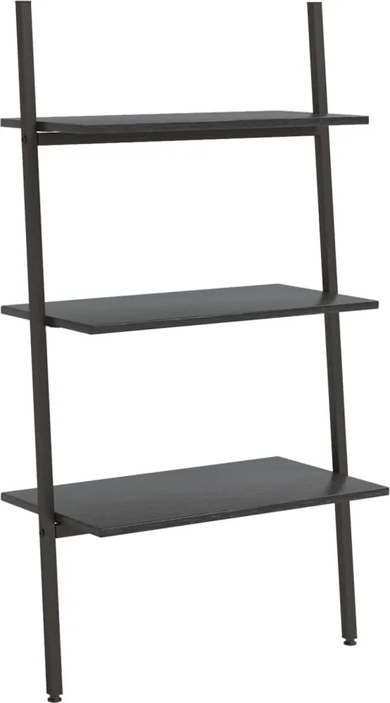 vidaXL 3 szintes fekete létrapolc 64 x 34 x 116 cm