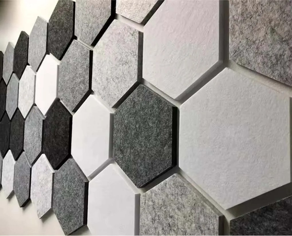 Bilnora extra sűrű Hatszögletű öntapadós hátoldalú filc hangszigetelő panel nappaliba 9mm Vastag 50*50 cm - 37 burlywood (vajszínű) , 50x50x0,9cm