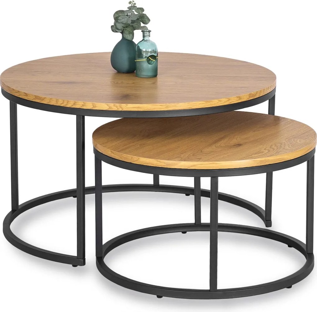 Dohányzóasztal szett DELIA MAX tölgy arany