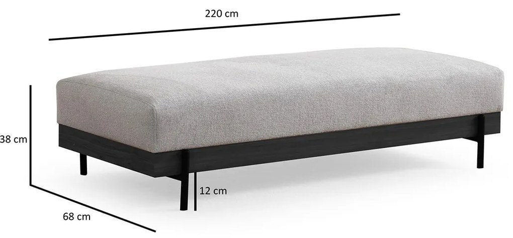 Eti Black Pouffe Grey zsámoly