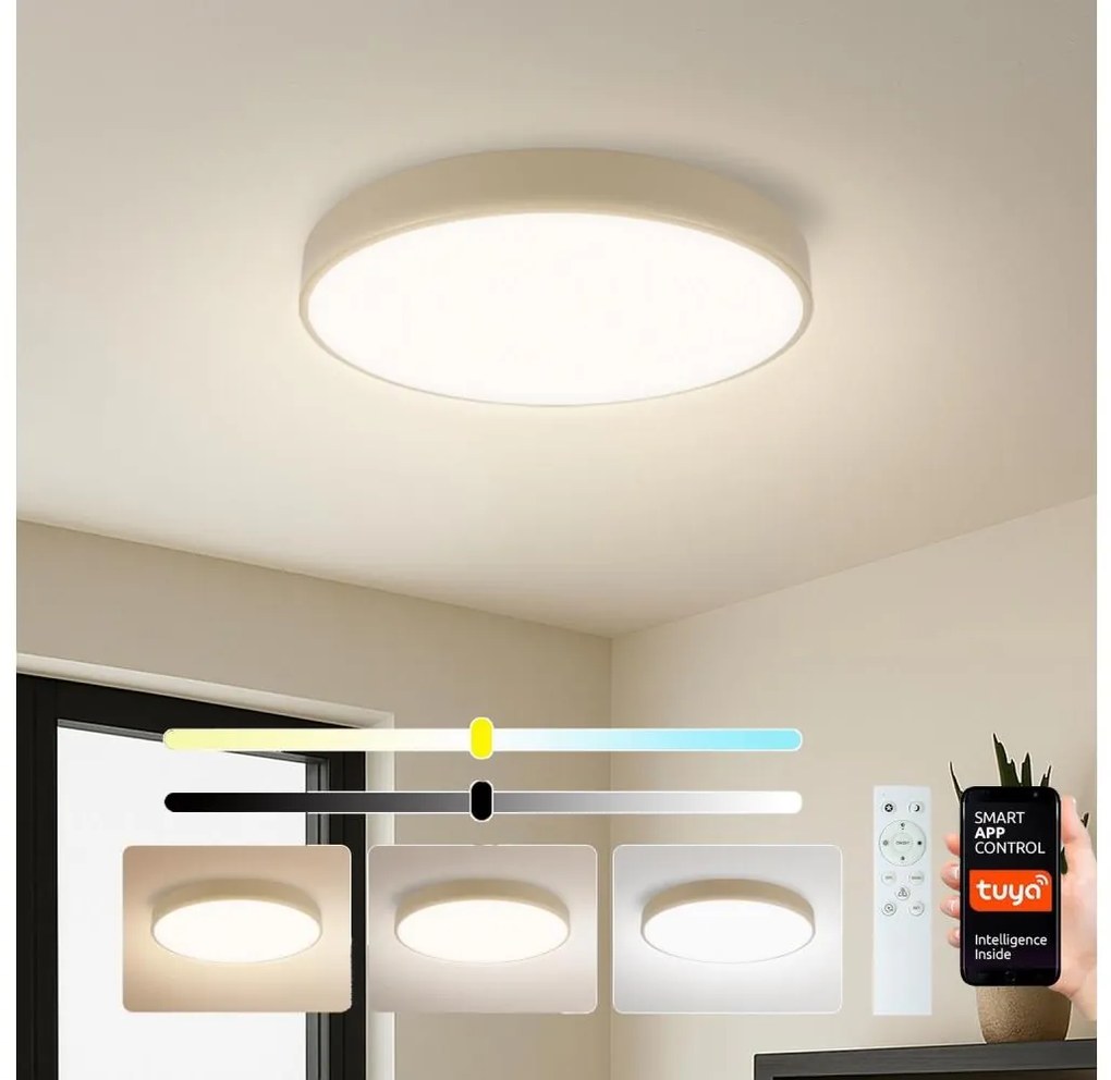 Brilagi Brilagi - LED dimmelhető lámpatest POOL SMART LED/48W/230V átm. 40 cm Wi-Fi Tuya bézs +távirányító BG2230
