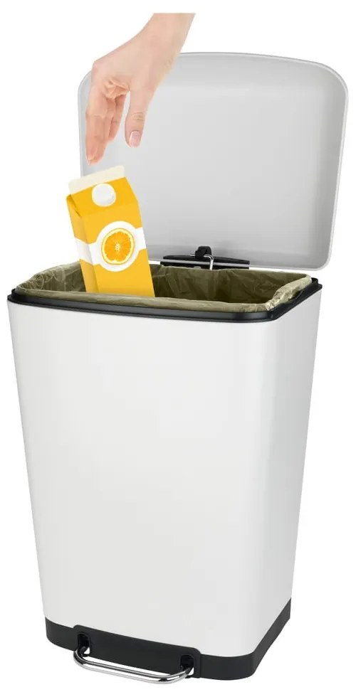 Fehér pedálos szemetes, 30 l - Wenko