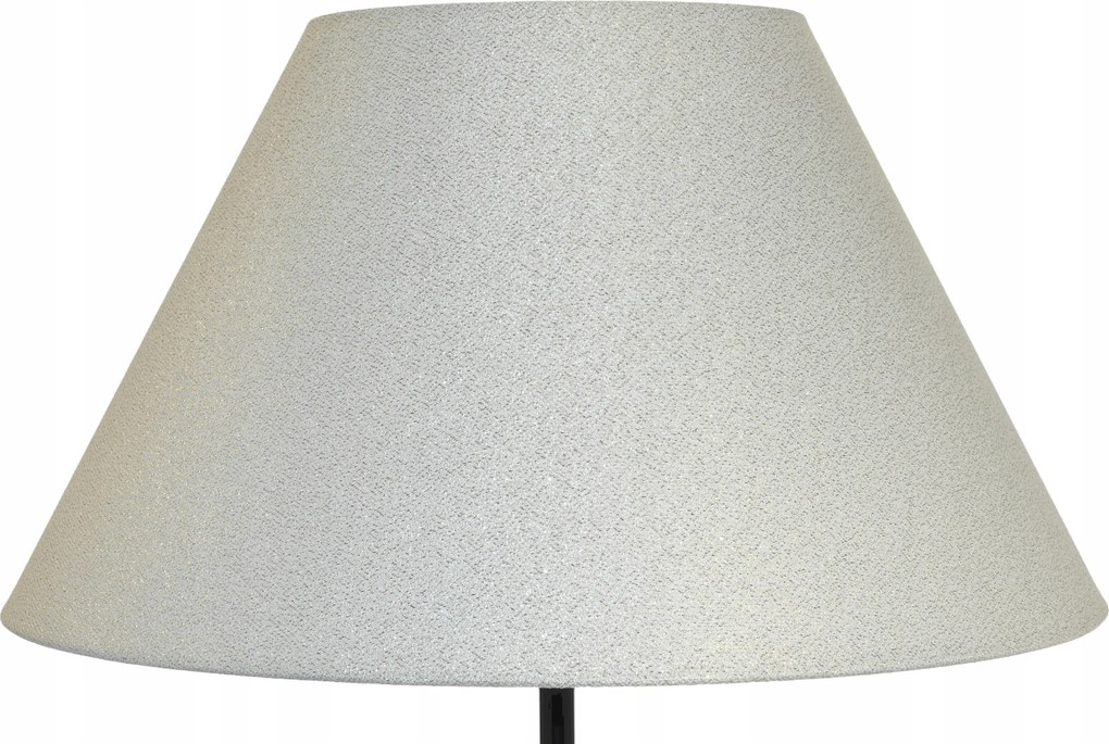 Lámpaernyő E27 foglalathoz, kúpos, krém színű, ezüst-arany belső, 25x50 cm, magasság 27 cm, Andria