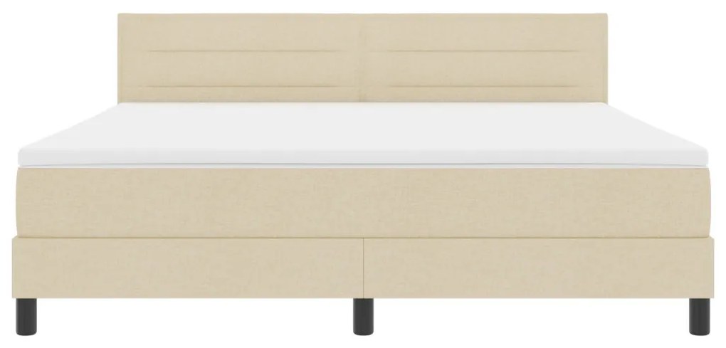 Boxspring Ágy Matraccal & LED Bézs 180x200 cm Szövet