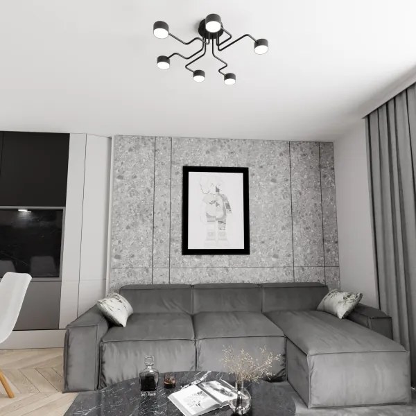 Csillár KURAGE 6xGX53/12W/230V fekete