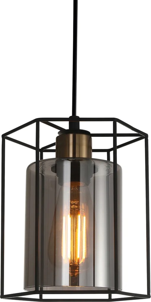 Italux loft függeszték kalula fekete füstös itxpnd-78901-1-bk+sg