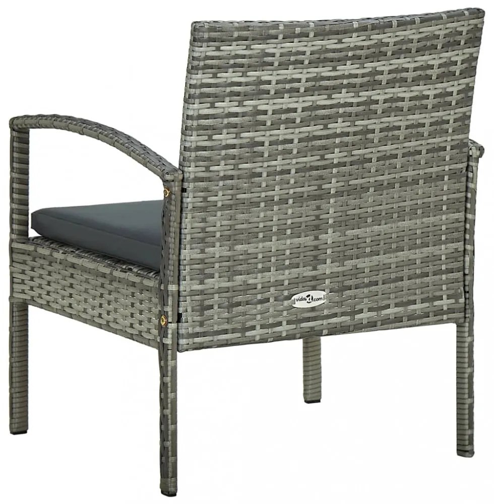 szürke polyrattan kerti szék párnával