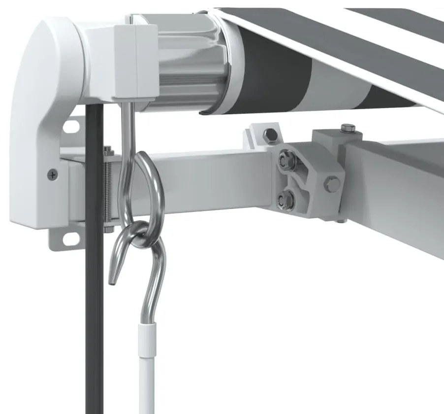 antracitszürke-fehér LED-es automata napellenző 400 x 350 cm