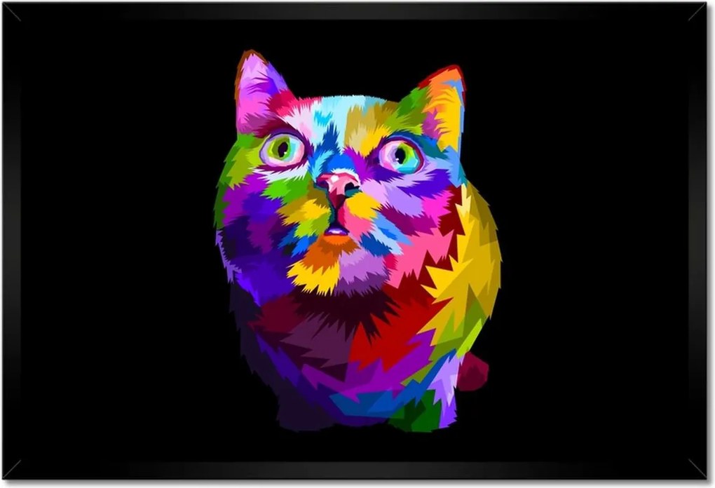 Poszterek keretben 60x40 Absztrakt macska