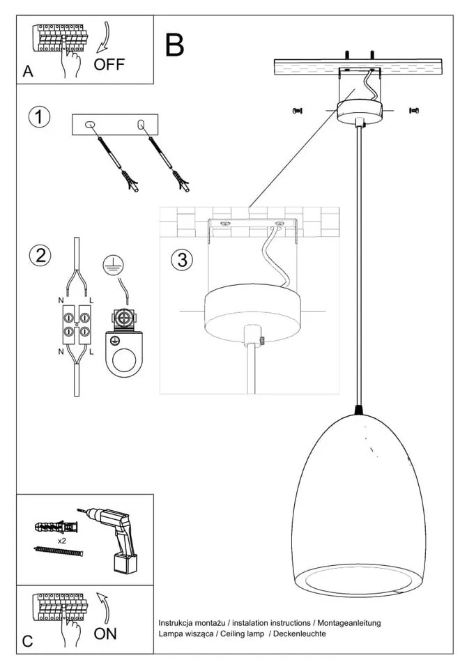 Fehér függőlámpa kerámia búrával ø 25 cm Sativa – Nice Lamps