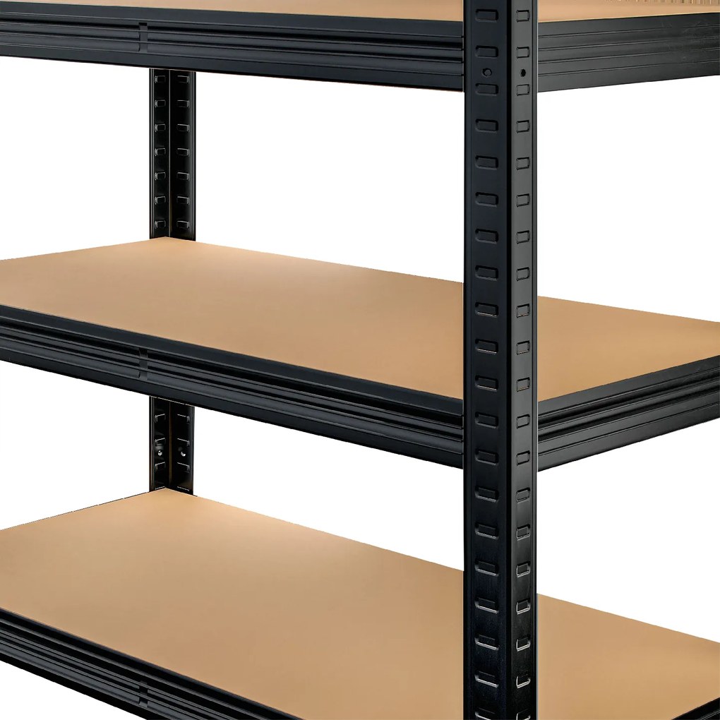 Deuba 2 db 6-polcos polcok set - fekete