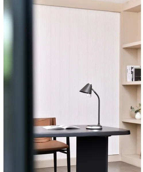 Immax 08972L - FINCH LED asztali lámpa, 9W, 12cm, szürke/krom, dimmelhető