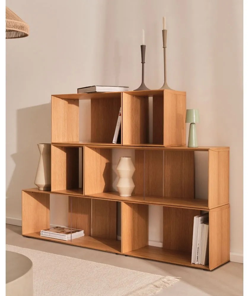 Natúr színű moduláris polcrendszer szett tölgyfa dekorral 2 db-os 101x76 cm Litto – Kave Home