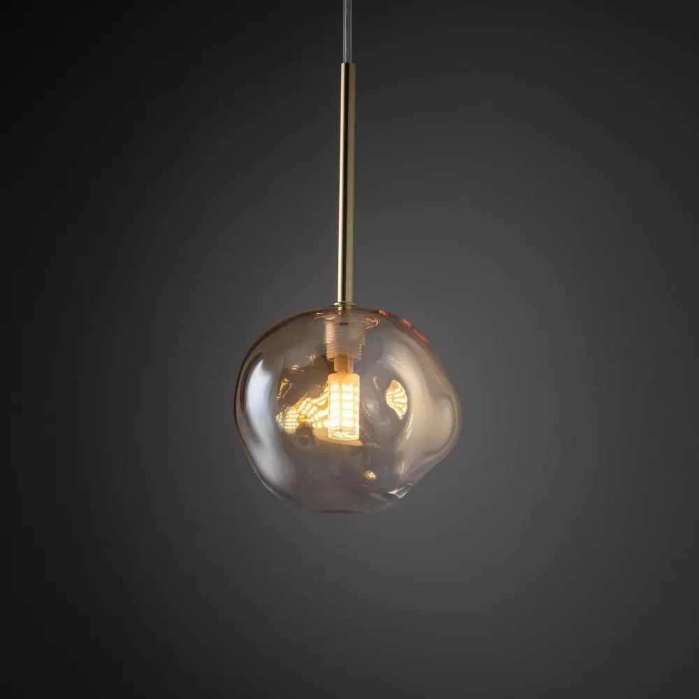 Brilagi - VULCANO kábeles csillár 1xG9/8W/230V átm. 15 cm arany/füstös bézs