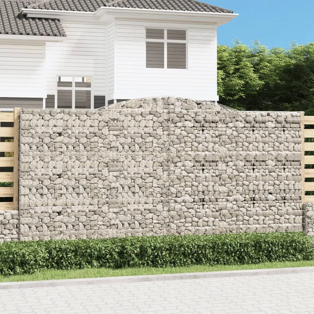 4 db íves horganyzott vas gabion kosár 400x30x200/220 cm