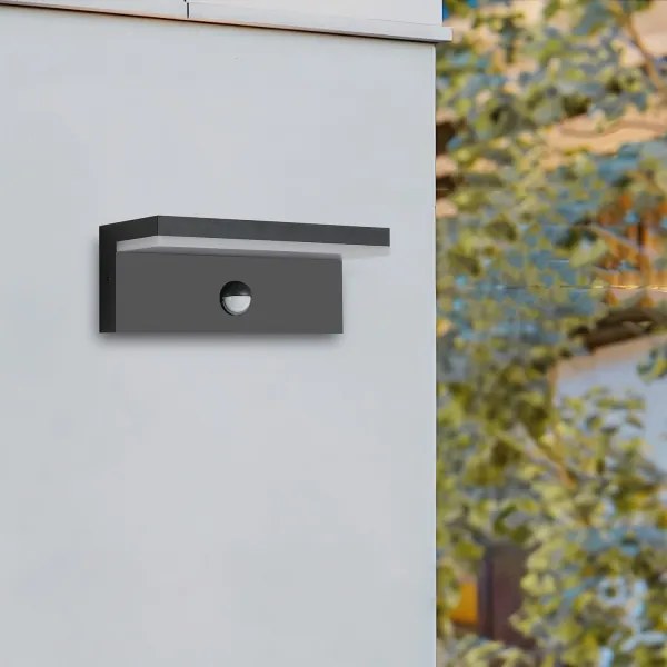 Brilagi-LED kültéri fali lámpatest érzékelővel TESSI LED/10W/230V fekete IP54