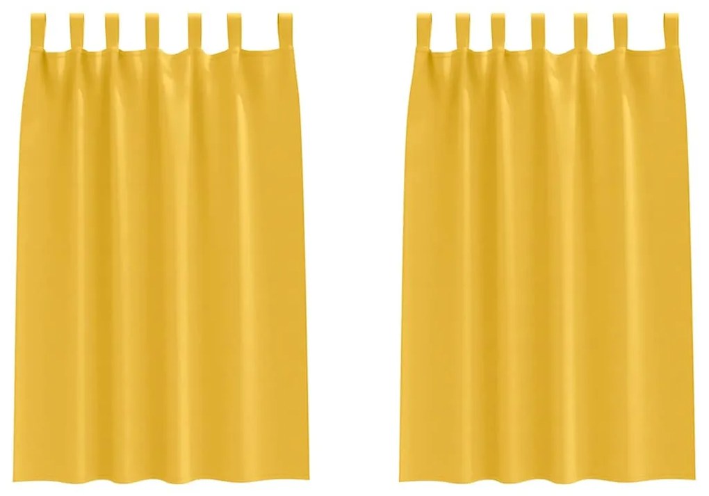 Függönyök függönyökkel 2 pcs mustársárga 175x140cm Poliészter