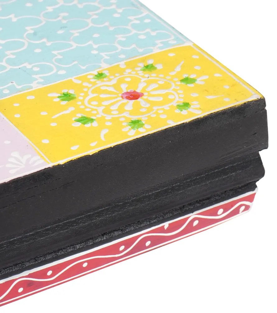 3 darabos fali polc szett 100x20x6 cm tömör mangófából