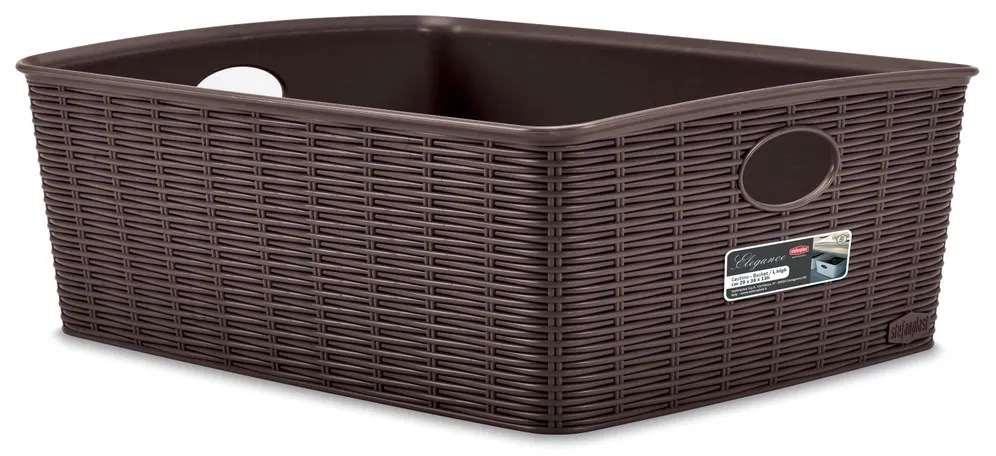 STEFANPLAST Elegance L magas tárolókosár, barna