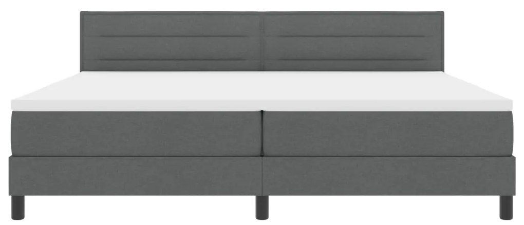 Boxspring ágy matraccal sötétszürke 200x200 cm szövet