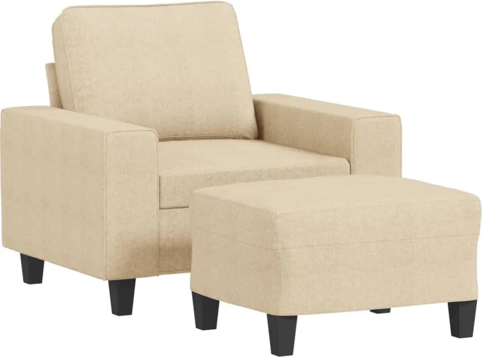 vidaXL krémszínű szövet kanapéfotel lábtartóval 60 cm